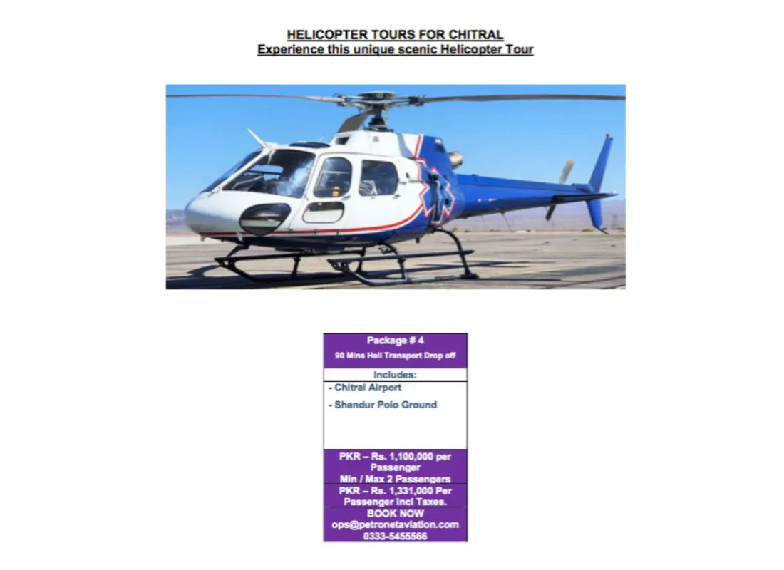 Helicopter Service By KPK Govt For Shandur Polo Ground 5 Take a Helicopter Ride to Shandur Festival 2024 - Pakistan tour and travel